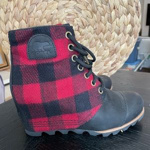 Sorel Buffalo Plaid wedges